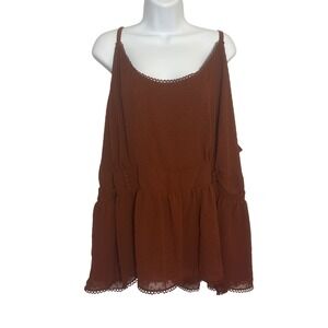 Torrid Womens Size 5 Sleeveless Top Polka Dot Lace Peplum Blouse Fairy Going Out